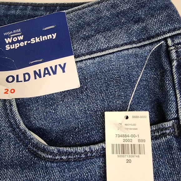 NWT Old Navy Jeans Womens 20 Wow Super Skinny High Rise Blue Classic Stretch - Picture 3 of 11